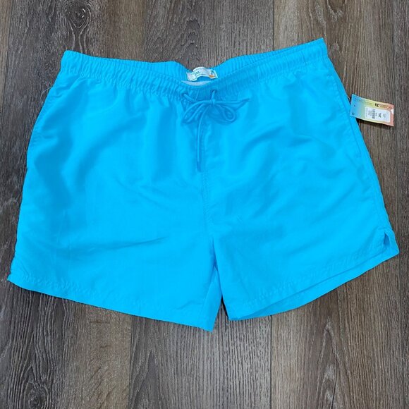 Mens 2XL Blue Swim Shorts By Primark Elastic Waistband W/ Drawstring - Picture 1 of 7